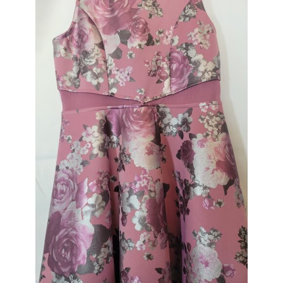 2 Hip Girl's Party Dress Pink Purple Gray Rose Floral SIZE 10 - Picture 3 of 10